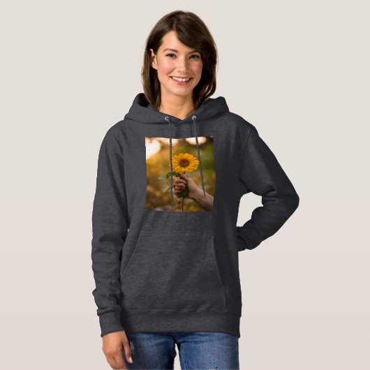 Hands Holding A Flower dames hoodies ontwerp (Voorkant volledig)
