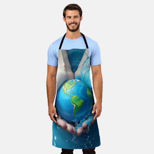Hands Holding Earth Apron Schort (Gedragen)