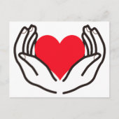 Hands Holding Heart Briefkaart (Voorkant)