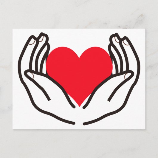 Hands Holding Heart Briefkaart (Voorkant)