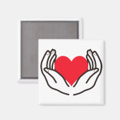 Hands Holding Heart Magneet (Voorkant / Achterkant)