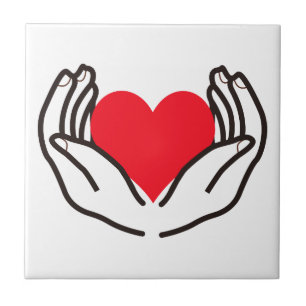Hands Holding Heart Tegeltje