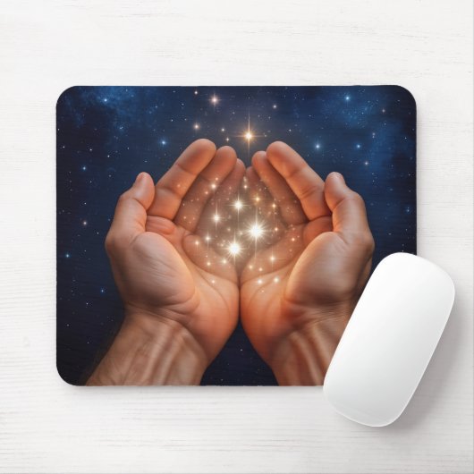 Hands Holding Night Stars Muismat (Met muis)