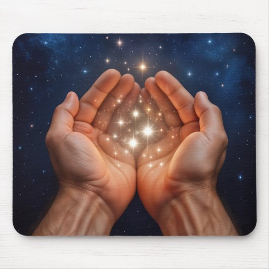 Hands Holding Night Stars Muismat (Voorkant)