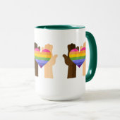 Hands Holding Rainbow Heart Mok (Voorkant rechts)