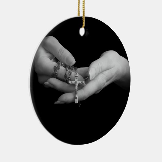 Hands Holding Rosary Keramisch Ornament (Rechts)