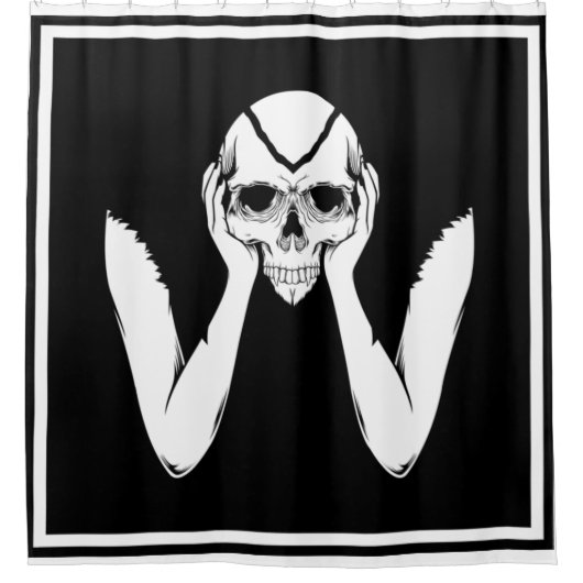 Hands Holding Skull Showgordijn Douchegordijn