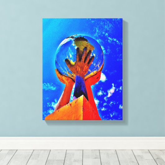 Hands II helpen Canvas Afdruk (Insitu (Houten vloer))