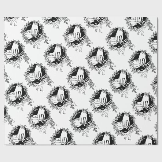 Hands in huwelijksverkrachtingspapier cadeaupapier (Vlak)