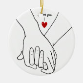 Hands in Love Keramisch Ornament (Voorkant)