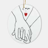 Hands in Love Keramisch Ornament (Links)