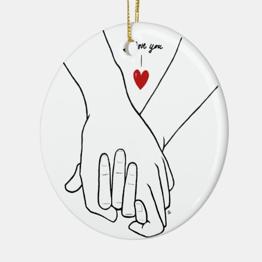 Hands in Love Keramisch Ornament (Links)