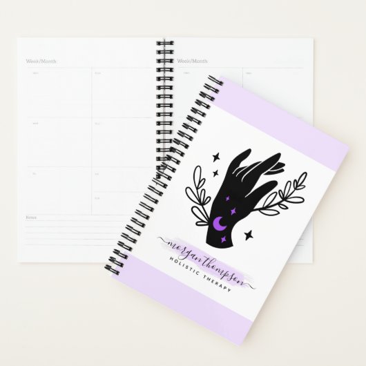 Hands Moon Logo Reiki Massage Appointment Book Planner (Display)
