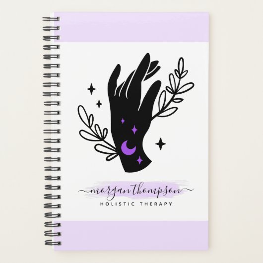 Hands Moon Logo Reiki Massage Appointment Book Planner (Voorkant)