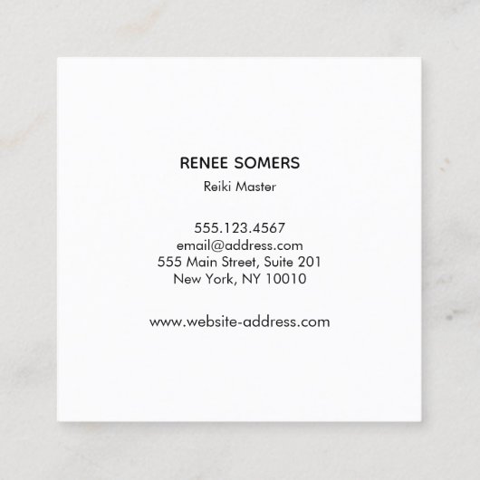 Hands Moon Phases Energy Worker Vierkante Visitekaartje (Achterkant)