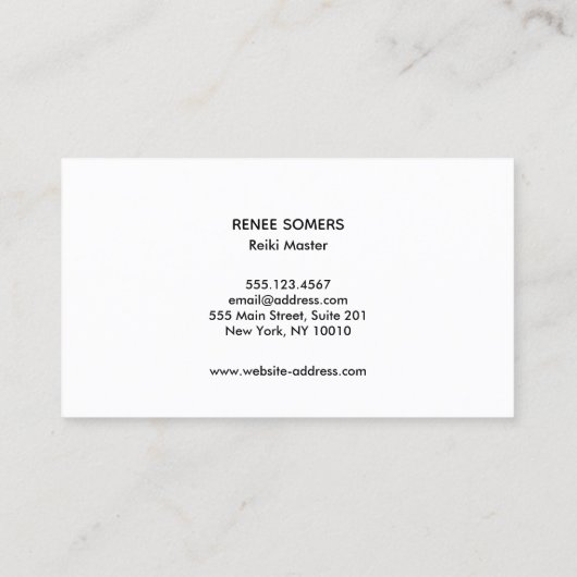 Hands Moon Phases Energy Worker Visitekaartje (Achterkant)