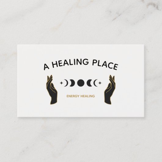 Hands Moon Phases Energy Worker Visitekaartje (Voorkant)