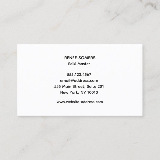 Hands Moon Phases Energy Worker Visitekaartje (Achterkant)