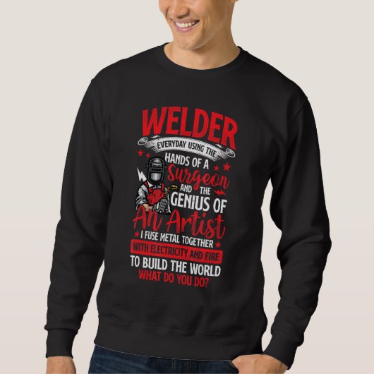 Hands Of A Surgeon Welder Funny Welding Men Women Trui (Voorkant)