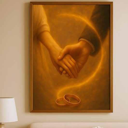 Hands of Forever – Celestial Wedding Art Poster