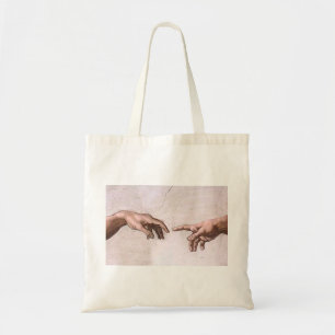 Hands_of_God_and_Adam groot Tote Bag