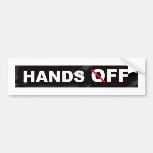 HANDS OFF bumpersticker (Voorkant)