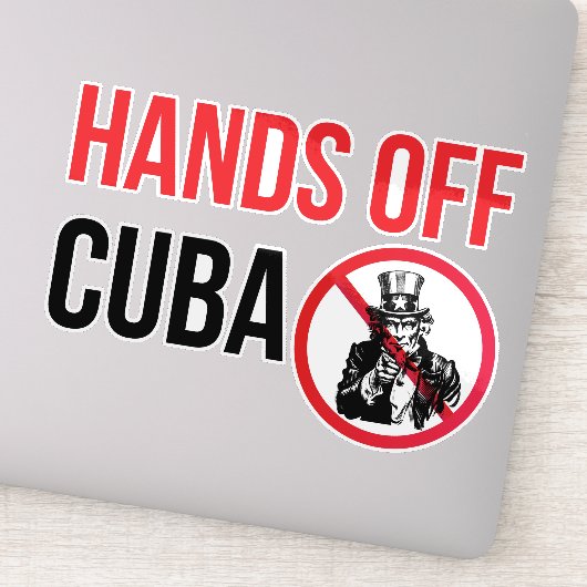 Hands Off Cuba Sticker (Detail)