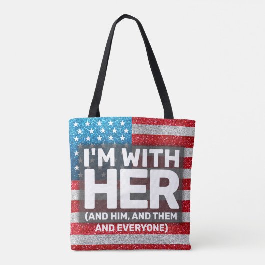 Hands Off I'm beroemd gemaakt door Her LGBTQ Ameri Tote Bag (Achterkant)