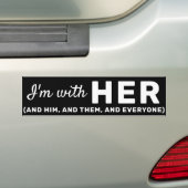 Hands Off I'm w / Her Trans Rights Amerikaanse gli Bumpersticker (Op auto)