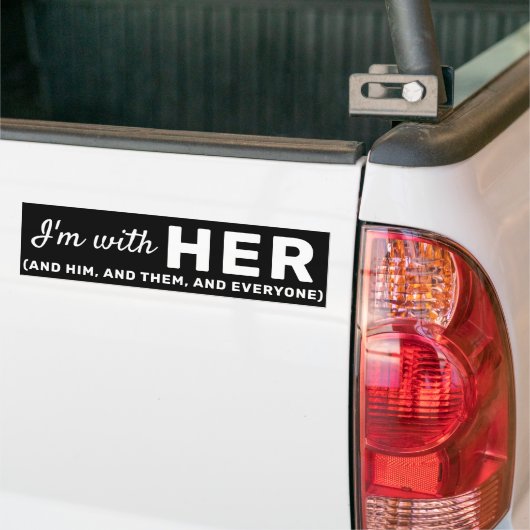 Hands Off I'm w / Her Trans Rights Amerikaanse gli Bumpersticker (Op Truck)