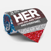 Hands Off I'm w / Her Trans Rights Amerikaanse gli Stropdas (Opgerold)