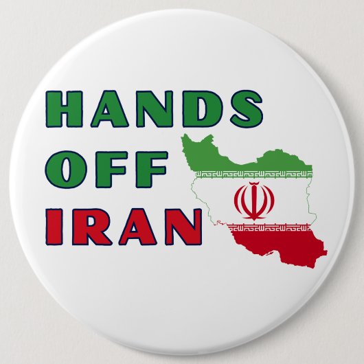 Hands Off Iran Ronde Button 6,0 Cm (Voorkant)