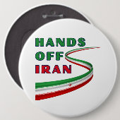 Hands Off Iran Ronde Button 6,0 Cm (Voorkant /achterkant)
