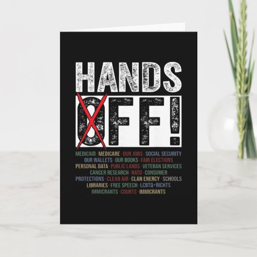 Hands Off Our Rights Protect Democracy  Kaart (Voorkant)