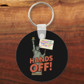 Hands Off Protest 5 april Anti Trump Standbeeld Va Sleutelhanger (Voorkant)