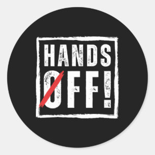 Hands Off Protest 5 april Verzet Anti Trump Ronde Sticker