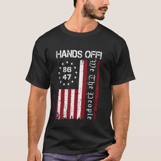 Hands Off Protest 86 47 8647 Protest Sla Democrati T-shirt (Voorkant)