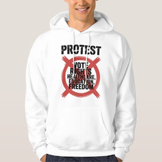 Hands Off Protest Vote Rights Healthcare Education Hoodie (Voorkant)