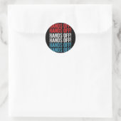 Hands Off Rally Protest T-shirt.png Ronde Sticker (Tas)