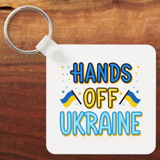 Hands Off Ukraine Sleutelhanger (Voorkant)