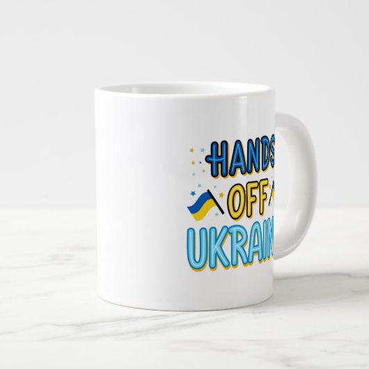 Hands Off Ukraine Specialty Jumbo Mok (Voorkant rechts)