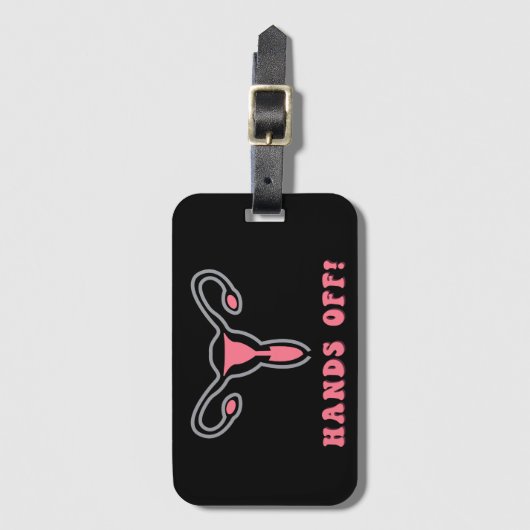 Hands Off Uterus Pro-Choice Bagagelabel (Voorkant (verticaal))