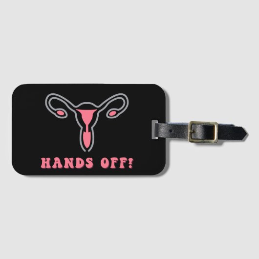 Hands Off Uterus Pro-Choice Bagagelabel (Voorkant (horizontaal))