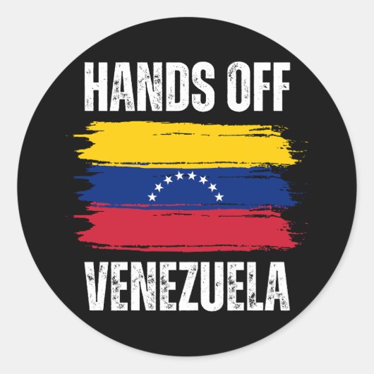 Hands Off Venezuela Ronde Sticker (Voorkant)