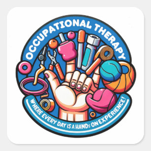 Hands-on therapie - Occupational Therapy Vierkante Sticker