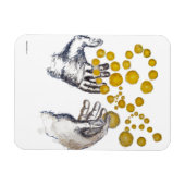 Hands Outstretched with Golden Globes Magneet (Horizontaal)