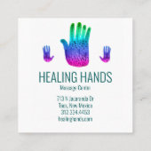 Hands Rainbow Colorful Waterverf Vierkante Visitekaartje (Achterkant)