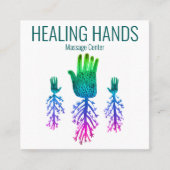 Hands Rainbow Colorful Waterverf Vierkante Visitekaartje (Voorkant)