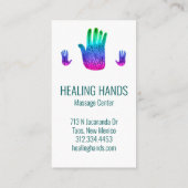 Hands Rainbow Colorful Waterverf Visitekaartje (Achterkant)