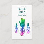 Hands Rainbow Colorful Waterverf Visitekaartje (Voorkant)